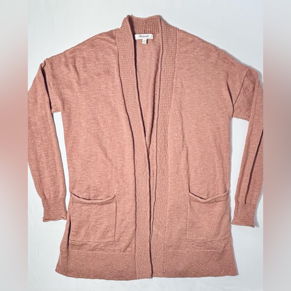 Madewell Long Sleeve Open Front Cardigan w Pockets Dusty Rose Women's XXS